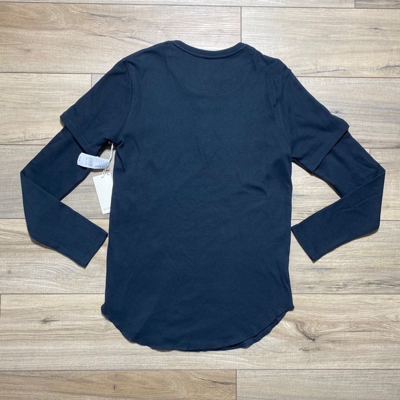 PacSun On the Byas Shirt Mens Long Sleeve Henley Shirt Size Small Longer Length - Picture 10 of 12
